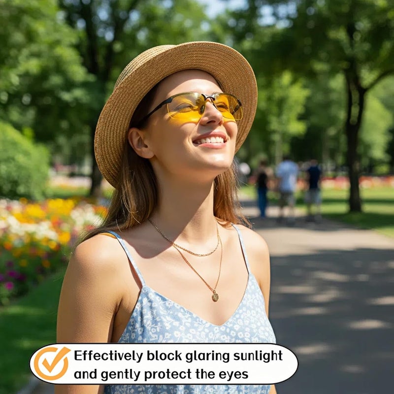 BUBBLE-FLY Polarized Night Vision Driving Glasses - Anti Glare Polarized Sunglasses for Men/Women, UV Protection for Driving/Fishing/Running，Anti-Glare Driving Goggles with Zinc Alloy Frame, Yellow Lens - Image 2